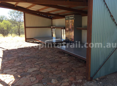 The trailhead. Close to the road, toilet and public area. 